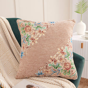 45x45cm Chenille thêu hoa ném vỏ gối Nắp Gối trang trí cho ghế sofa phòng khách Đầu Giường (không có lõi)