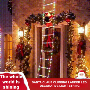 🔥Santa Claus Ladder Light Holiday Living Room Light 3-meter Santa Claus Ladder Light Outdoor Climbing Ladder Light Decoration