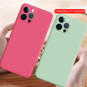 For OPPO A94 Phone Case Lens Protection Candy Color Cute Casing Solid Straight edge Liquid Silicone Soft TPU Back Cover -N10