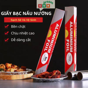 Giấy Bạc Nướng Thức Ăn Thịt Bánh (30cm x 5m) Cuộn Giấy Bạc Chống Ẩm Chịu Nhiệt Độ Cao Tiện Lợi Lót Bếp Ga Và Làm Bếp