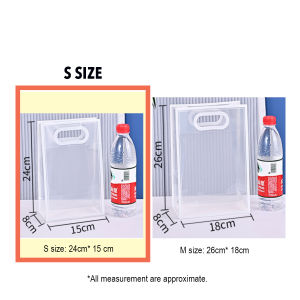 KOGGY  Double Layer Premium Gift Bag Tote Handle Bag Wedding Event PVC Pu Leather Transparent Hand Bag Carrie Beg Hadiah PVC Tote Bag Transparent Shopping Bag Handbag Packaging Bag Gift Bag Birthday Bag Gift Bag Goodies Bag Tote Beg