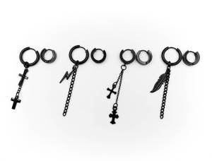 ต่างหู ต่างหูแฟชั่นร็อค ต่างหูราคาถูก ต่างหุแฟชั่น แกนต่างหูวงกลมรอบ ต่างหูสแตนเลสสตีล เครื่องประดับ จำนวนจำกัด