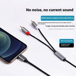 ASRV High-Quality RCA to Type-C Audio Cable for Phones and Computers Durable Nylon Braided