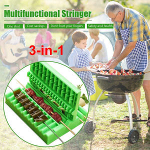 Multi 3-in-1 Skewers Kebab Maker Barbecue Stringer Manual Sign Meat Wearer Vegetables Food String Gill Kitchen Accessories Outdoor BBQ Gadget