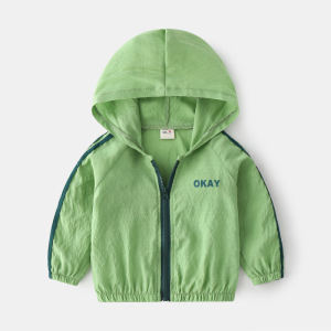 38Rolanko 2-7 Years Kids Windbreaker Sunscreen Jacket Toddler Boys Zip Hooded Dust Coat Girls Cal Waterproof Lightweight Summer Clothing