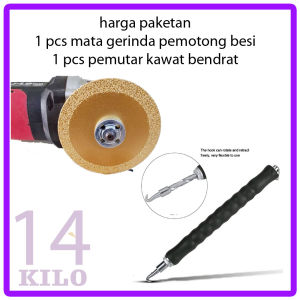 Mata Gerinda Potong Besi Batang Baja Stainless Pemoles Almunium Rebar + Alat Putar Kawat Bendrat