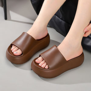[Free Shipping] EVA Thick-Soled WomenS Summer Slippers 6Cm Height Increase Super Soft Indoor And Outdoor Non-Slip Korean Style Versatile For Going Out