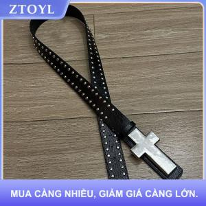 【ZTOYL】 Thắt lưng chéo bằng kim loại đính đinh tán họa tiết nứt rạn Phụ kiện trang phục phong cách tối tăm gothic punk tiểu văn hóa