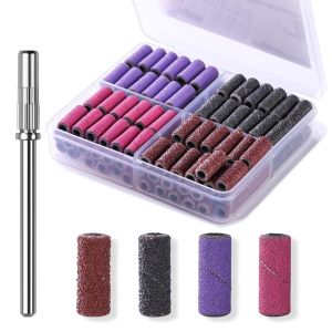 LIWU 100PCS 80/120/180/240 Grit Dải chà nhám móng tay 3.1mm Hỗn hợp các loại hạt mài Bộ Dụng Cụ Chà Móng Tay Cần thiết Có thể thay thế Dây nhám mài móng tay Dịch vụ làm móng tiệm làm móng