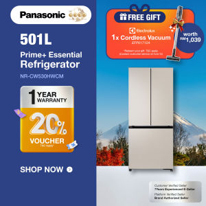PANASONIC NR-CW530HWCM (540L) Premium French Door PRIME+ Edition Essential Series Refrigerator