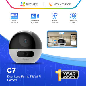 EZVIZ C7 Dual-Lens Pan & Tilt Wi-Fi Smart Home Camera 360°Pan/Til ​Connect Cellphone with Speaker Two-Way Talk CCTV Camera Full color Night Vision