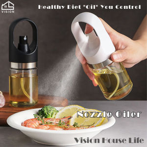 Vision Kitchen Oil Spray Bottle Pot Household Cooking Oil Vinegar Spray Dispenser Barbecue Spraying Olive Oil Glass Spray Pot Bottle