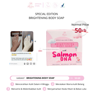 Meantea Beauty Sabun Pemutih Badan Premium dengan Salmon DNA & Collagen 50gr - Krem Mengkilap