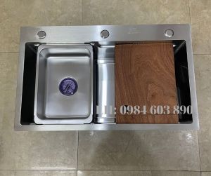 Chậu Rửa Bát 1 Hố Cỡ Lớn Inox Sus 304 Không Hoen Ố Han Gỉ Kèm Các Mẫu Vòi Rửa Bát Nóng Lạnh