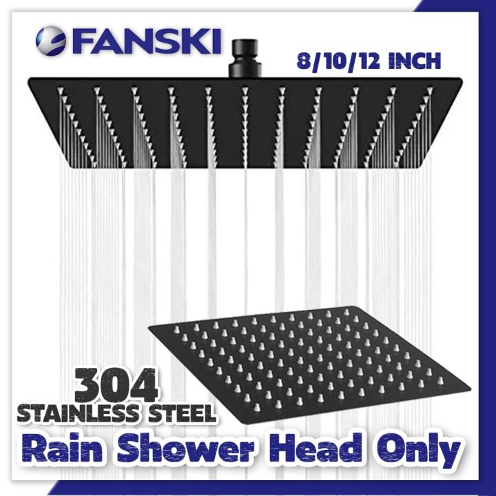 8/10/12 Inch 304 Stainless Steel Rainfall Shower Head High Pressure