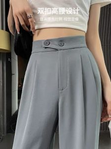 Quần ống rộng nữ culottes lưng thun sau dáng suông cách điệu khuy lệch một bên phong cách mới