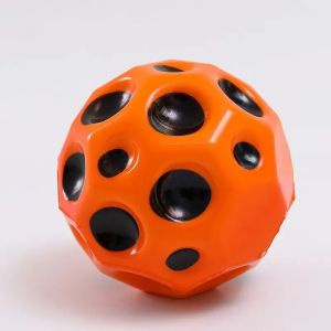 High Resilience Hole Ball Soft Bouncy Ball Anti-fall Moon Shape Porous Bouncy Ball Kids Indoor Outdoor Toy Ergonomic Design 1PC