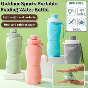 Outdoor Sports Portable Folding Water Bottle Telescopic Cup Collapsible Silicone Water Bottle Leak Proof Reusable Lightweight
