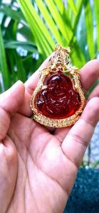 Mặt Dây Chuyền Phật Di Lặc Cẩm Thạch Đỏ Cười Vui Vẻ Lokalo - Đeo Rướt May Mắn Tài Lộc (Có Đá Ngọc Trắng Đen Vàng) 1.6.23