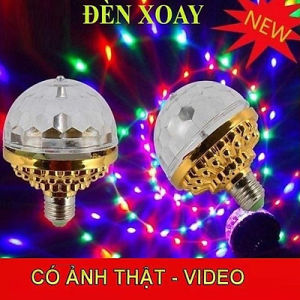 Đèn Led Xoay Trang Trí 7 Màu xoay 360 ( HÀNG LOẠI 1) Đèn LED 7 Màu thích hợp Sinh Nhật Vũ Trường  Phòng Bay  Sân Khấu   Bar vv.. Đèn cảm ứng theo nhạc - Tặng Kèm Remos Điều Khiển ( BH 12 THÁNG )