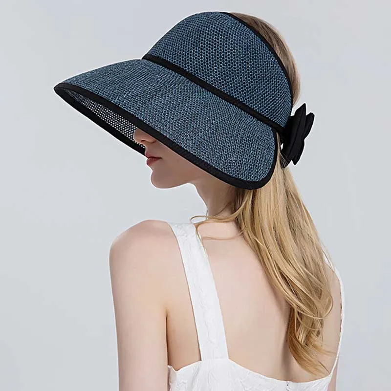 Women's Hat Summer Wide Brim Air Sun Hats UV Protection Top Empty