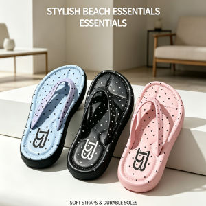 Womens Fashionable Platform Sandals Classic Polka Dot Wedge Flip-Flops Simple and Refreshing Summer Sandals Non-Slip and Shock-Absorbing Suitable for everyday outings street style home wear and beach trips.