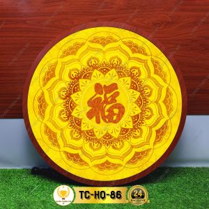 Đèn Hào Quang Phật In Tranh Trúc Chỉ Bộ Đôi Hào Quang 40 cm Trang Trí Bàn Thờ CDT-10-86