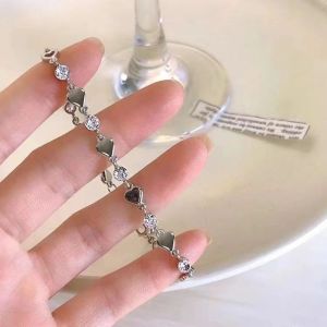 Gelang Hati Zircon💕实心爱心锆石手链 Solid Heart Zircon Bracelet 女生韩系小众设计时尚百搭 Korean Style Fashion Jewelry