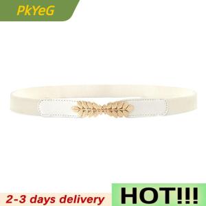 PkYeG 1PC Versatile Dress Apparel DIY Accessories Fashion Women PU Black White Waist Band Thin Elastic Waist Belt
