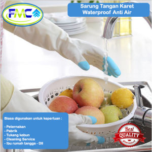 Sarung Tangan Cuci Piring Karet Silikon Anti Air Latex Waterproof Tebal Anti Bocor Premium Murah
