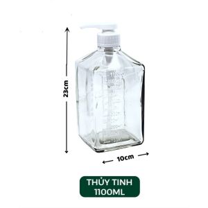 [HCM] Bình bơm đường siro thủy tinh có vòi Pump 1100ml Nhựa 1600ml  -Hesede