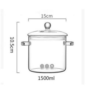Kitchenware Borosilicate Glass Pot Safe Noodle Cooking Pot Heat Resistant Serving Soup Bowl