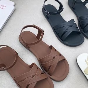 [Free Shipping] New Fashion Wedge Sandals For Women Suitable For Outdoor Wear New Summer Vintage Straw Woven Single-Strap Soft-Soled Non-Slip Beach Shoes For Women