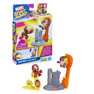 Marvel Stunt Squad Iron Man vs. M.O.D.O.K. Playset 1.5-Inch Super Hero Action Figures Marvel Toys for Kids Ages 4 and Up