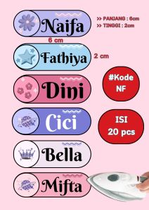 Stiker Custom Setrika Tahan Air Desain Elegan - Pilihan Warna & Font Menarik