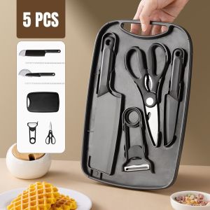 B-HQ 5PCS Kitchenware Set Outdoors Camping Cooking Set Scissors Portable Kitchen Tool