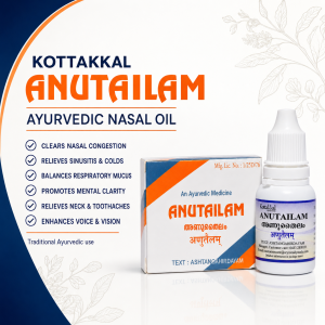 Kottakkal Anu Thailam Ayurvedic Nasya Oil | Fast Relief For Sinusitis Recurrent Colds & Blocked Nose | Clears Nasal Congestion To Support Easy Breathing | Relieves Headaches Neck Pain & Toothaches | Enhances Mental Clarity & Vision