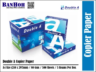 Kertas Double A A4 paper 80Gsm 500s x 5 Peket/Reams/Kotak/Box