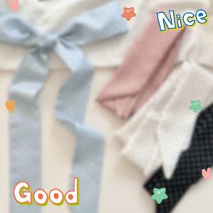 Korean Style Spring New Dot Print Scarf Pink Twilly Scarf For Bags Handle Hair Accessories Women Headband SJ0882