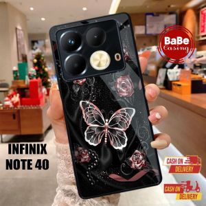 Casing Case Infinix Note 40 Terbaru Kupu - Kupu Casing Hardcase Softcase Glossy