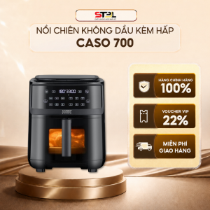 Nồi chiên không dầu kèm hấp hơi nước CASO Airfry & Steam 700 màu đen tốt cho sức khỏe SNTKITCHEN 220048