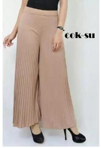 Femme Ols Celana Kulot Plisket Panjang Muslimah Premium Best seller