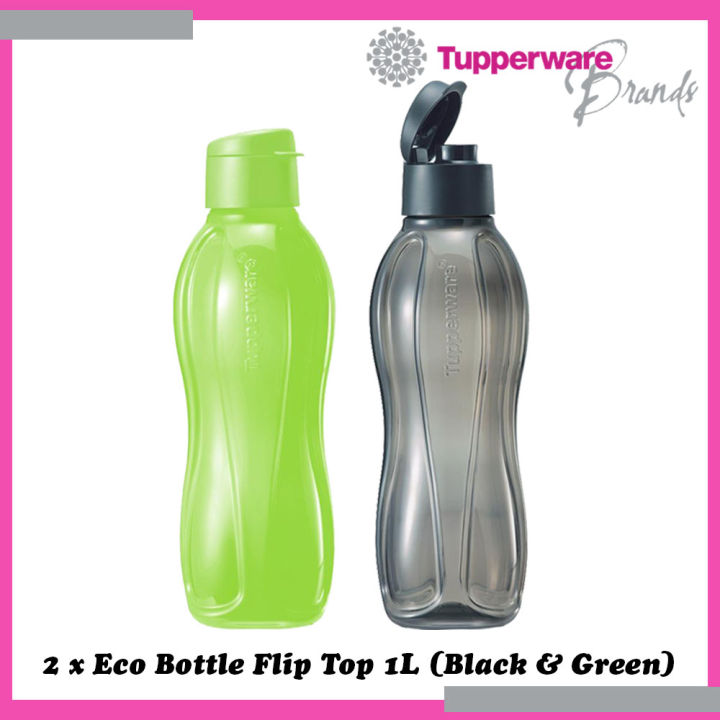 Tupperware Eco Sports Flip Top Water Bottle - 1 Liter Capacity, 2-Pack - View #4
