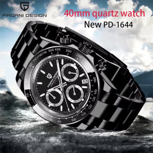 PAGANI DESIGN Original 40MM Mens Quartz Watch Japan VK67 Chronograph Sapphire Glass 100m Waterproof Stainless Steel Watch Mens PD-1644