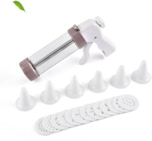 Cookie Press kit with 13 Stainless Steel Discs Cookie Press Kit for Biscuits Cream Piping Melting Bean Baking for Cookies & Decorating (Stainless Steel Black)