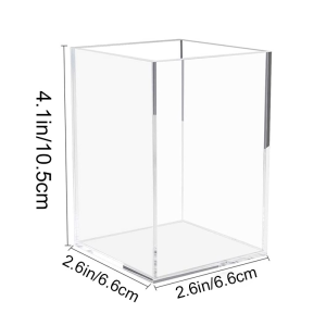 Desk Pen Holder Transparent Simple Pencil Storage Box Multifunction Display Acrylic Stationery Organizer Home Office