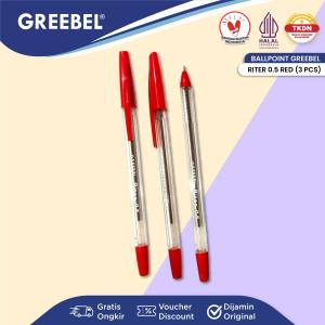 GREEBEL Pulpen Ballpen Pena | RITER 0.5 RED | Pulpen Greebel Pena Bolpen Bolpoin
