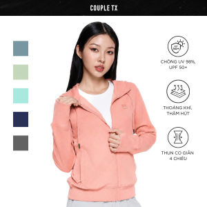 Áo Khoác Chống Nắng Nữ Couple TX Anti UV 98% UPF 50++ Original Thun Cotton Thoáng Mát Mũ Rộng Vành Form Vừa WOK 2064