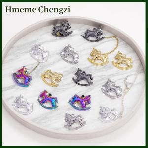 Hmeme 5Pcs 15x17MM Zinc Alloy Electroplated Rocking Horse Pendant Charms For DIY Necklace Bracelet Earrings Jewelry Accessories Making