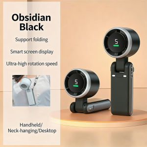 Portable Foldable Turbo Fan Mini Neck Fan 5 Speeds USB Rechargeable Handheld Fan Turbo